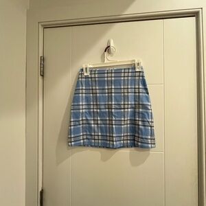 Brandy Melville Blue Plaid Mini Skirt